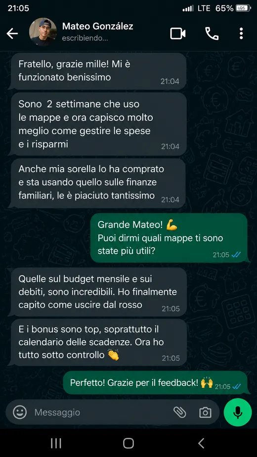 Messaggio di una cliente