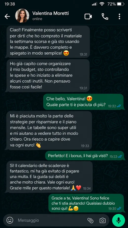 Messaggio di una cliente